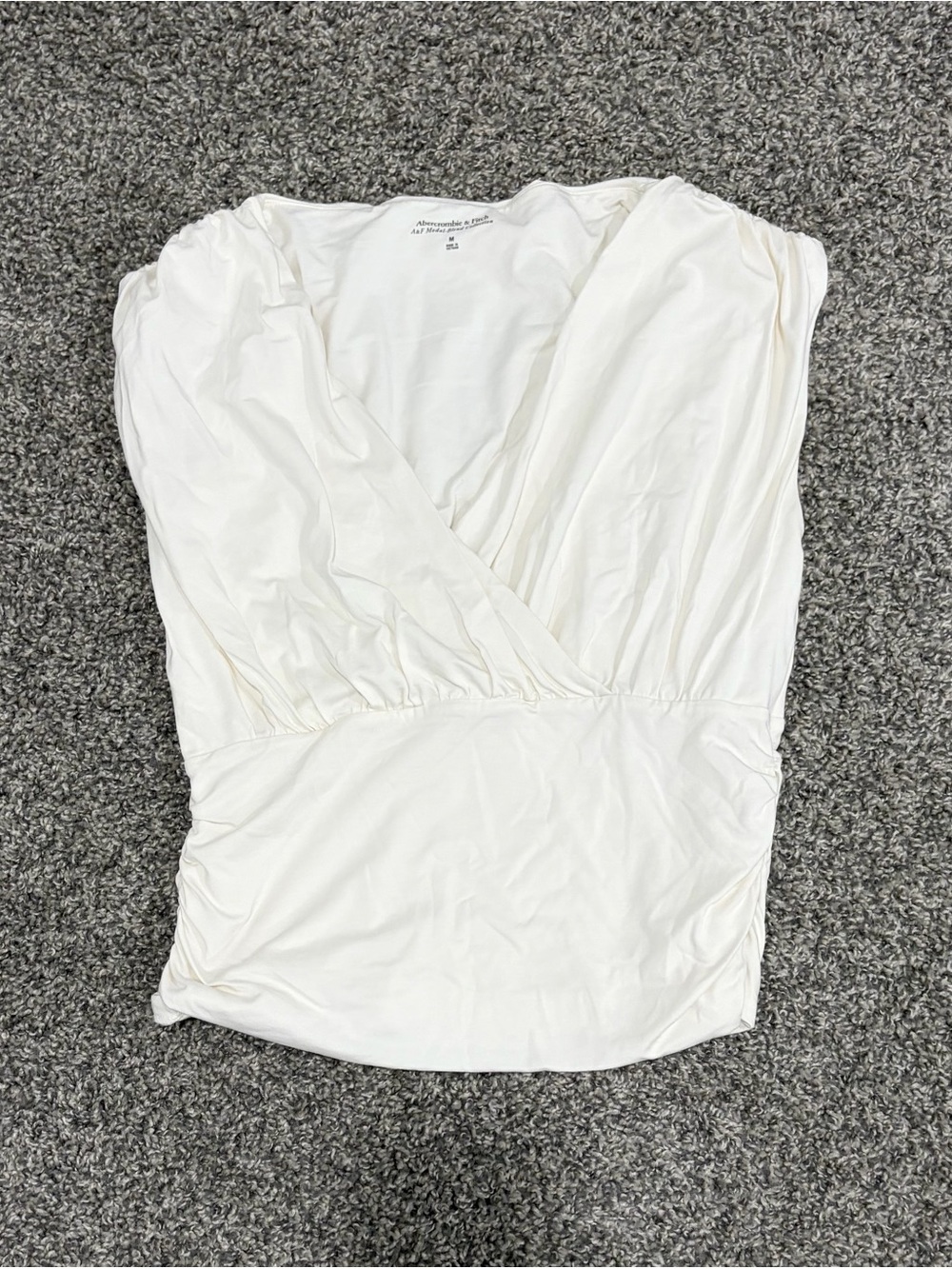 Abercrombie & Fitch White Surplice V-Neck Women's Top